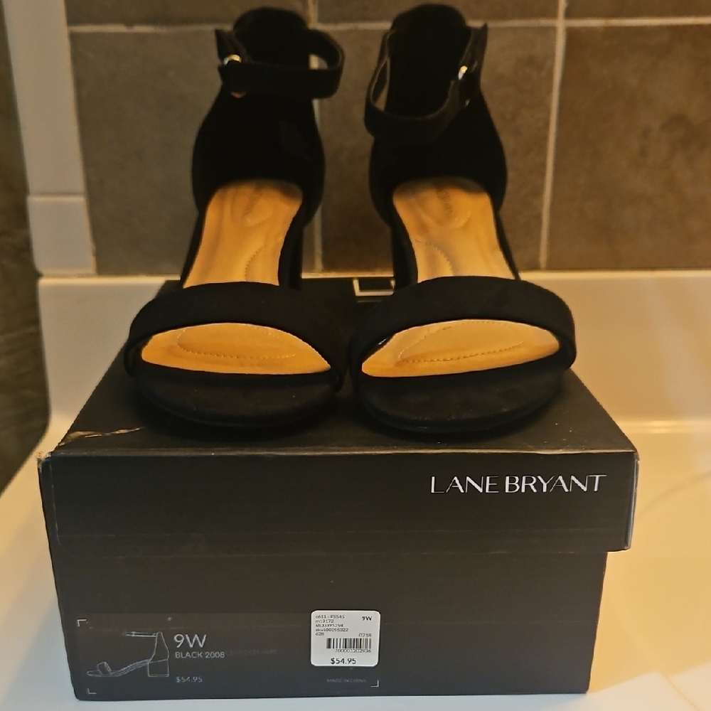 Lane Bryant Black Heels with Ankle Strap